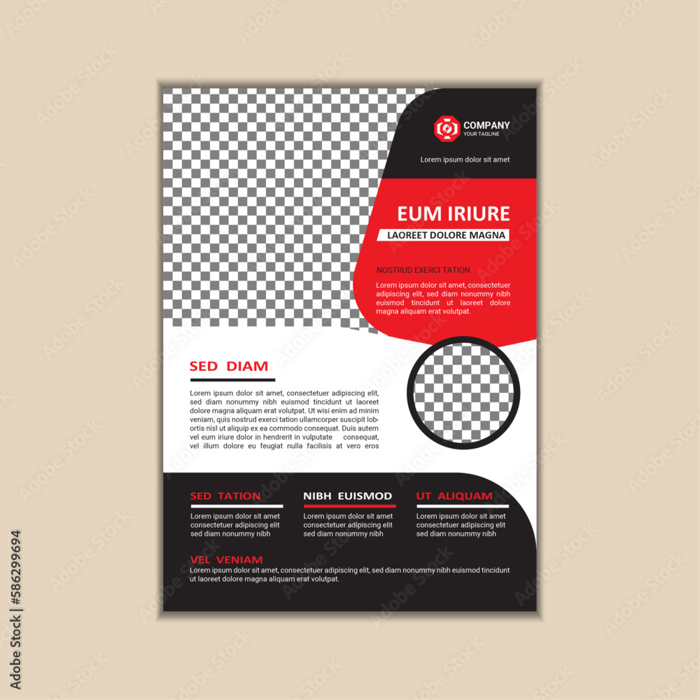 Vector corporate business flyer design template, simple and clean a4 size with bleed.