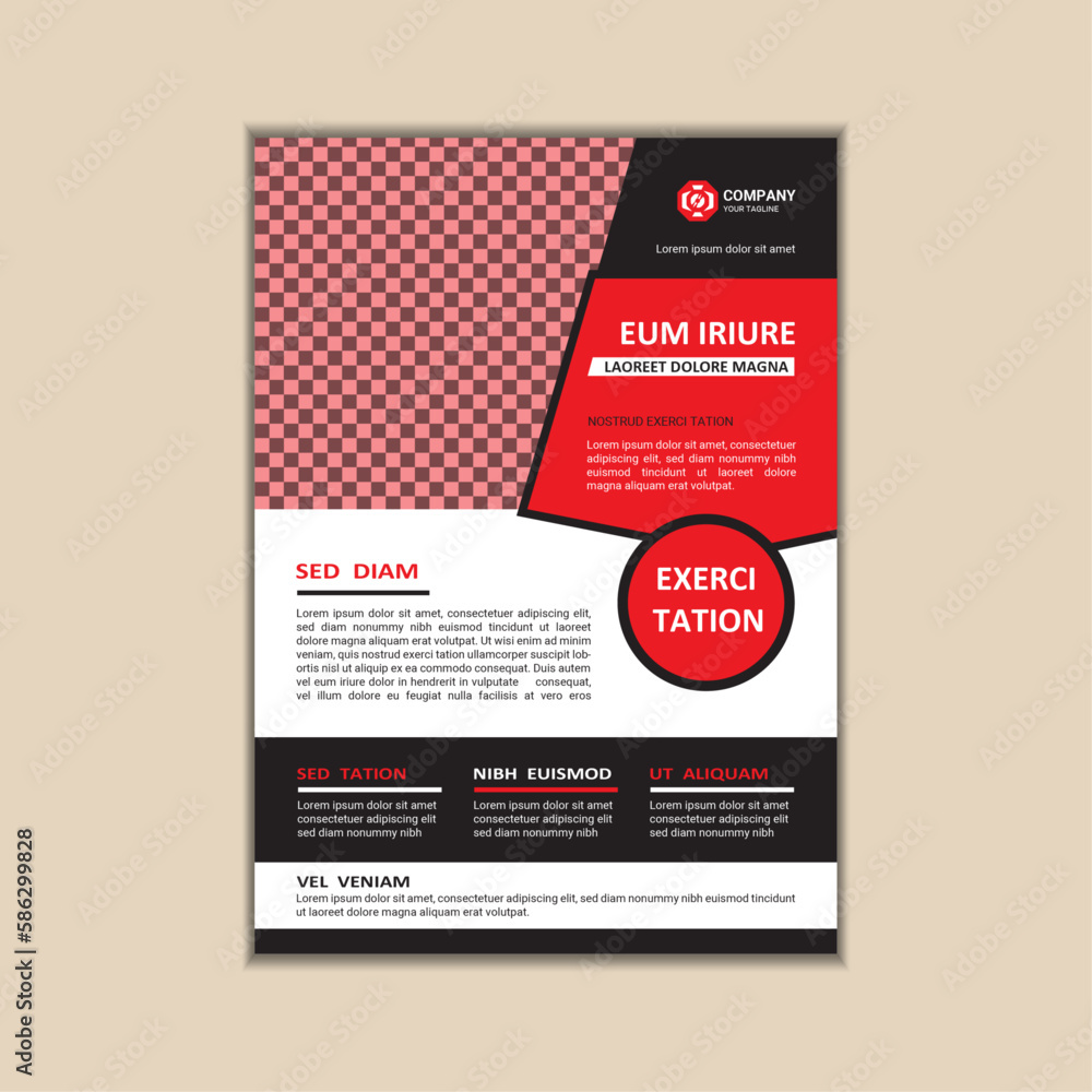 Vector corporate business flyer design template, simple and clean a4 size with bleed.