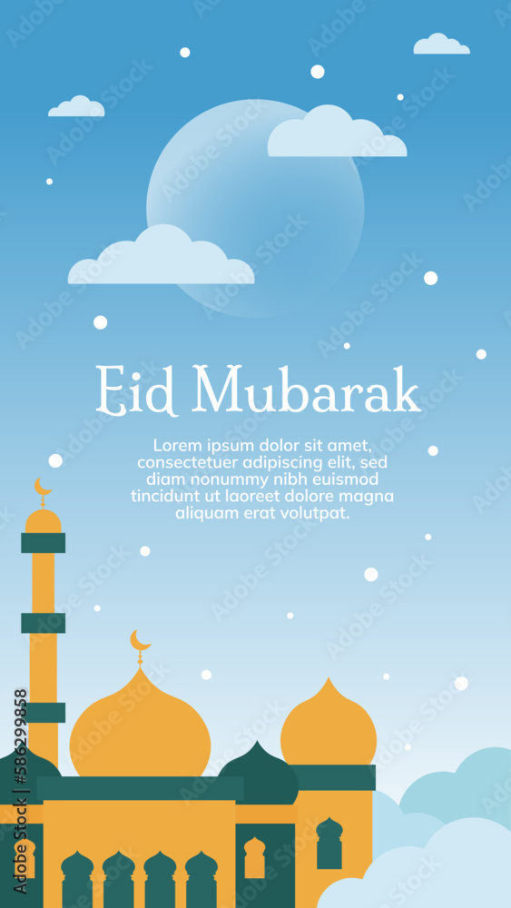 eid-mubarak-morning-sunrise-day-mosque-vector-illustration