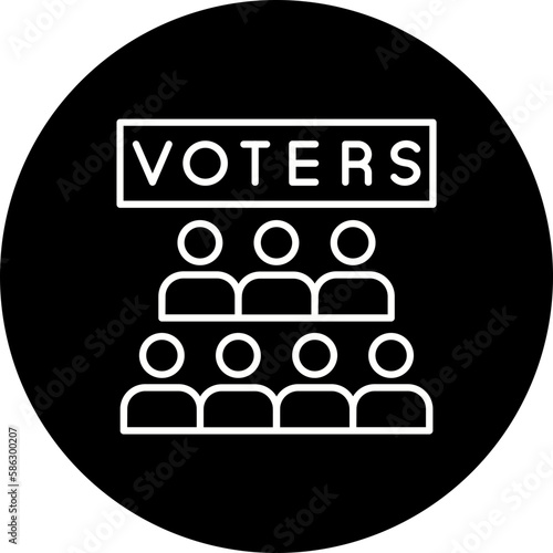 Voters Line Inverted Icon