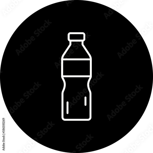 Water Bottle Line Inverted Icon