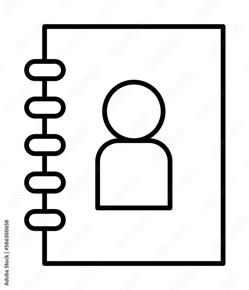 The address book icon. Element of mobile banking for smart concept and web apps. Thin line The address book icon can be used for web and mobile The address book icon. Element of mobile banking for smart concept and web apps. Thin line The address book icon can be used for web and mobile
