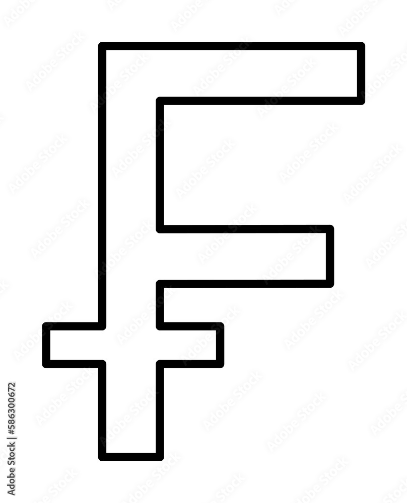 sign of franc icon. Element of mobile banking for smart concept and web apps. Thin line sign of franc icon can be used for web and mobile sign of franc icon. Element of mobile banking for smart concept and web apps. Thin line sign of franc icon can be used for web and mobile