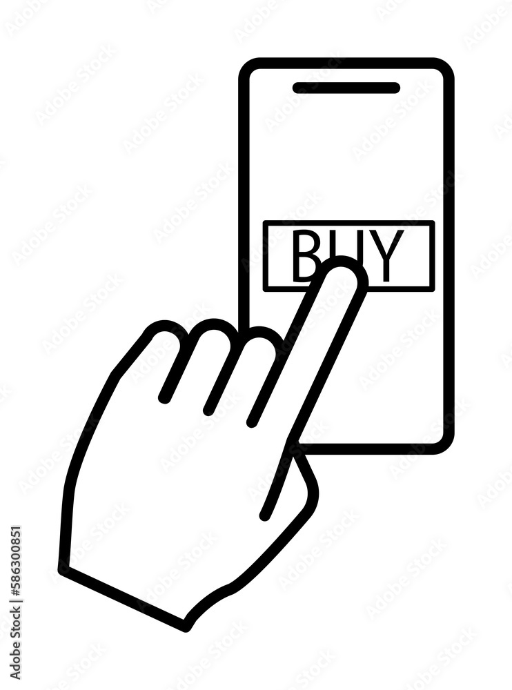 purchase from a smart phone icon. Element of mobile banking for smart concept and web apps. Thin line purchase from a smart phone icon can be used for web and mobile purchase from a smart phone icon. Element of mobile banking for smart concept and web apps. Thin line purchase from a smart phone icon can be used for web and mobile