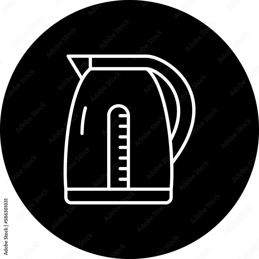 Electric Kettle Line Inverted Icon Electric Kettle Line Inverted Icon
