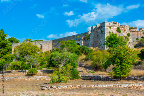 View of Pylos castle in Greece photo