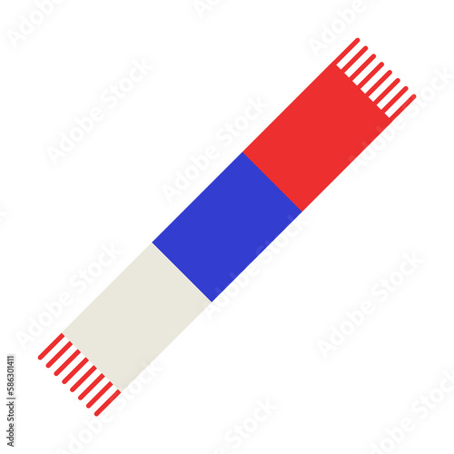 fan scarf illustration. Element of fans accessory for mobile concept and web apps. Colored in Russian national flag fan scarf flat can be used for web and mobile