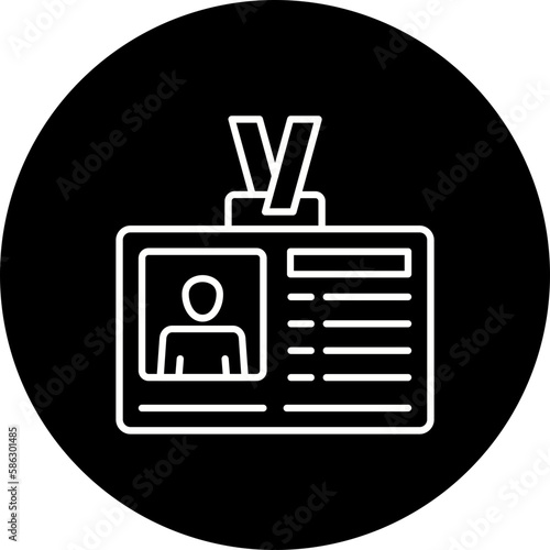 Id Card Line Inverted Icon