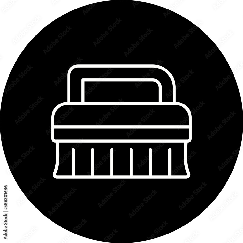 Cleaning Brush Line Inverted Icon Cleaning Brush Line Inverted Icon