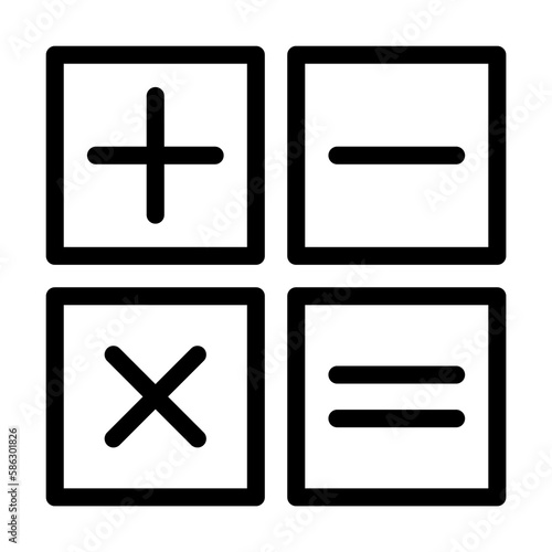 mathematical elements of computation icon. Element of science icon for mobile concept and web apps. Thin line mathematical elements of computation icon can used for web and mobile