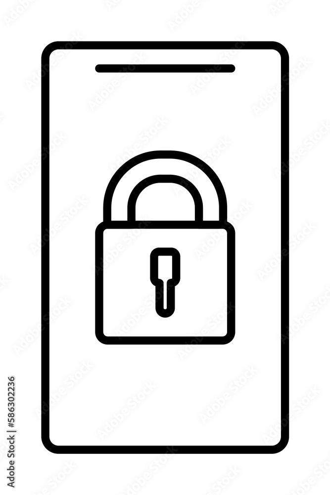 lock in a smart phone icon. Element of cyber security icon for mobile concept and web apps. Thin line lock in a smart phone icon can be used for web and mobile lock in a smart phone icon. Element of cyber security icon for mobile concept and web apps. Thin line lock in a smart phone icon can be used for web and mobile