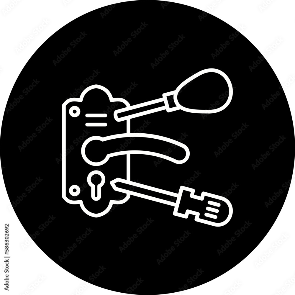 Lock Repair Line Inverted Icon Lock Repair Line Inverted Icon