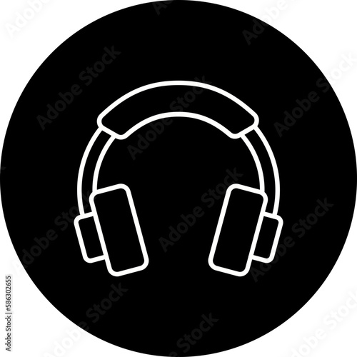 Headphone Line Inverted Icon