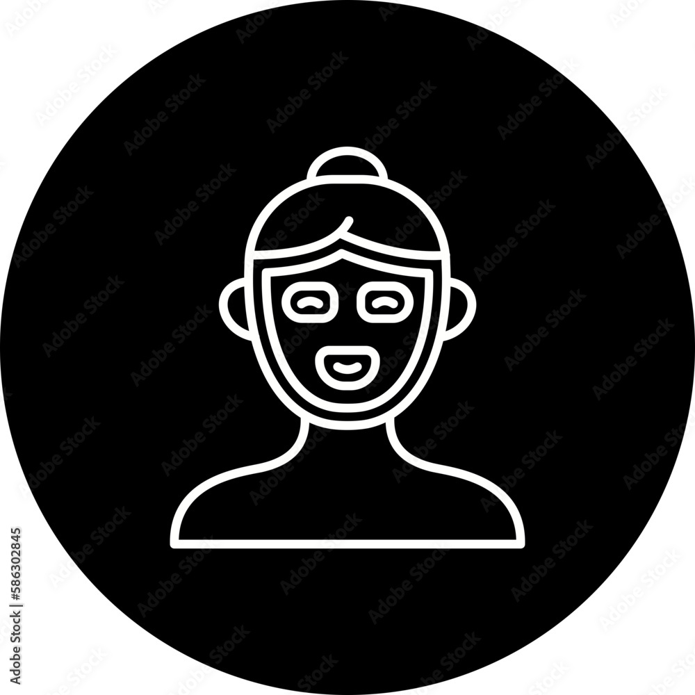 Facial Mask Line Inverted Icon