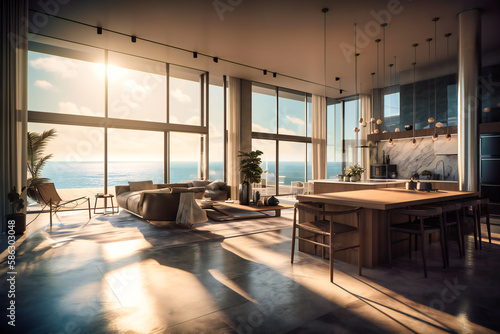 A luxury beachfront condo with modern amenities and ocean views