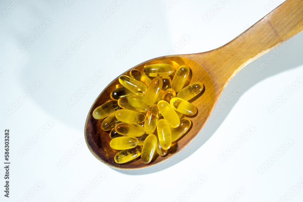 Omega-3 dietary supplements on a white background. Health Supplements Omega-3 dietary supplements on a white background. Health Supplements