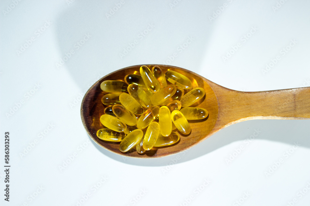 Omega-3 dietary supplements on a white background. Health Supplements Omega-3 dietary supplements on a white background. Health Supplements