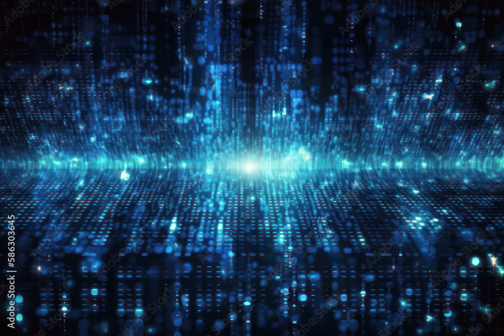 Blue cyberspace, technology background, Generative AI Blue cyberspace, technology background, Generative AI