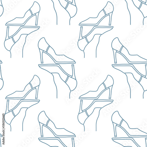 seamless pattern with shoes. Minimalist seamless pattern with women s heels. Pattern for wrapping paper  cards  textiles  and accessories.