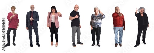  group of people with thumbs up on white background © curto
