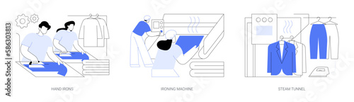 Garment finishing abstract concept vector illustrations.