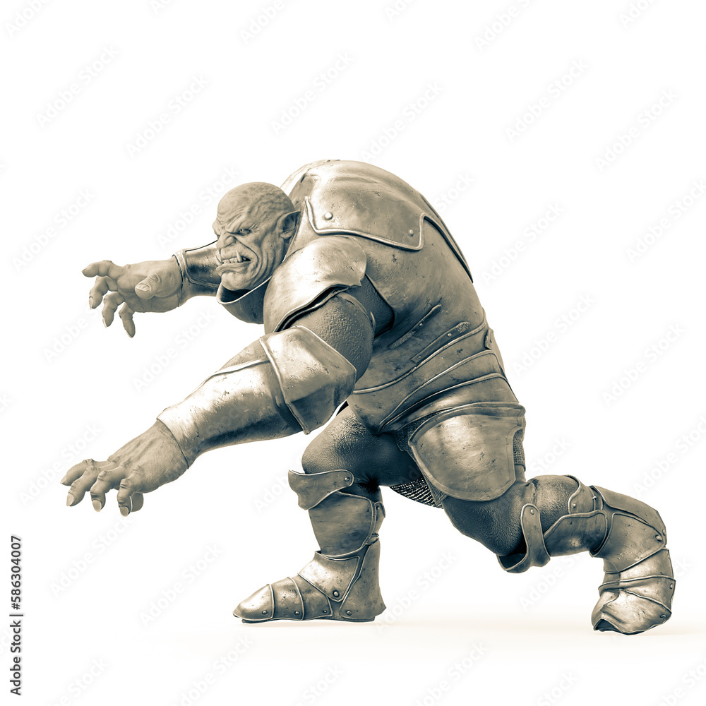 ogogre is walking in white backgroundre ogogre is walking in white backgroundre