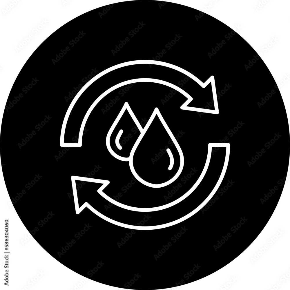 Reuse Water Line Inverted Icon Reuse Water Line Inverted Icon