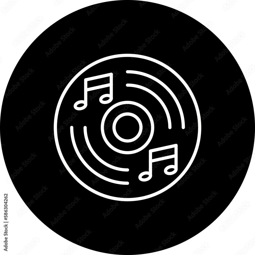 Compact Disc Line Inverted Icon Compact Disc Line Inverted Icon