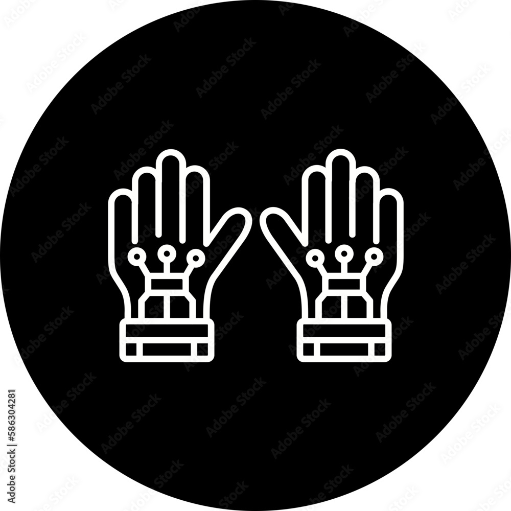 Obraz premium Gloves Line Inverted Icon