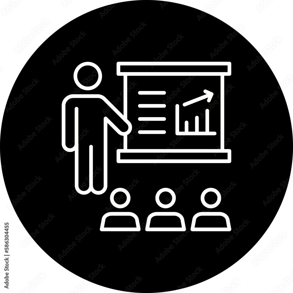 Presentation Line Inverted Icon Presentation Line Inverted Icon