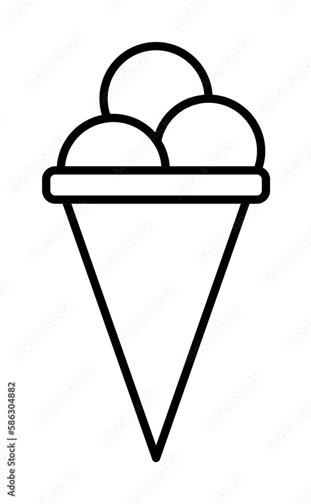 ice-cream in horn icon. Element of fast food for mobile concept and web apps icon. Thin line icon for website design and development, app development ice-cream in horn icon. Element of fast food for mobile concept and web apps icon. Thin line icon for website design and development, app development