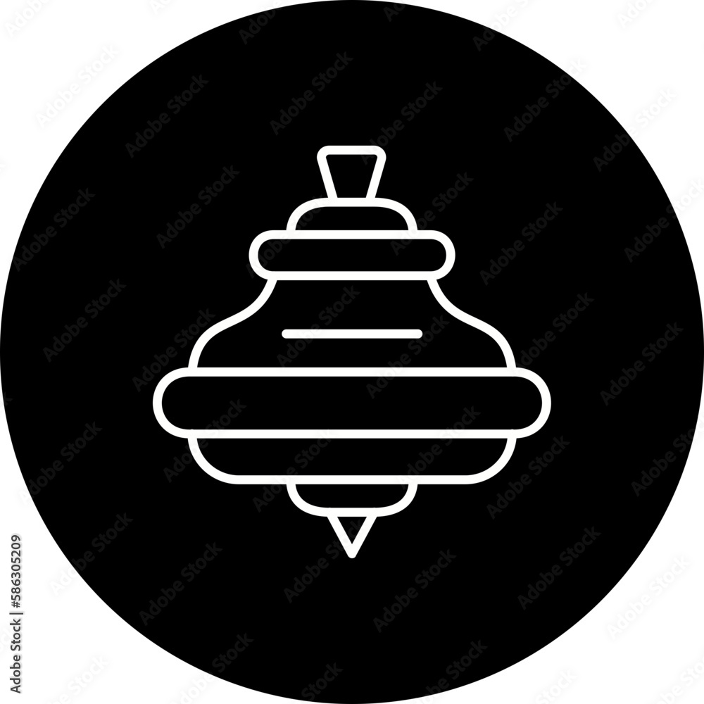 Spinning Top Line Inverted Icon Spinning Top Line Inverted Icon