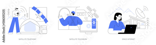 Telecommunications abstract concept vector illustrations.