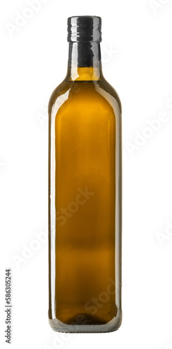 Sealed bottle of extra virgin olive oil isolated