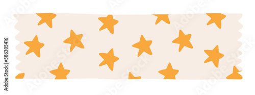 Pieces of Colorful scrapbook Washi Tape strip, label tag, decorative scotch. Printable Stickers with Stars for planner or journal