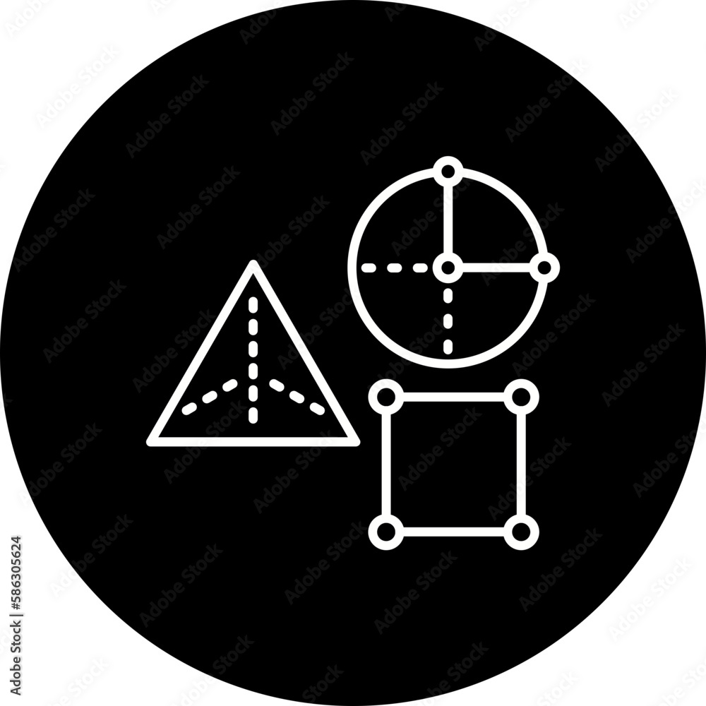 Geometrical Shapes Line Inverted Icon Geometrical Shapes Line Inverted Icon
