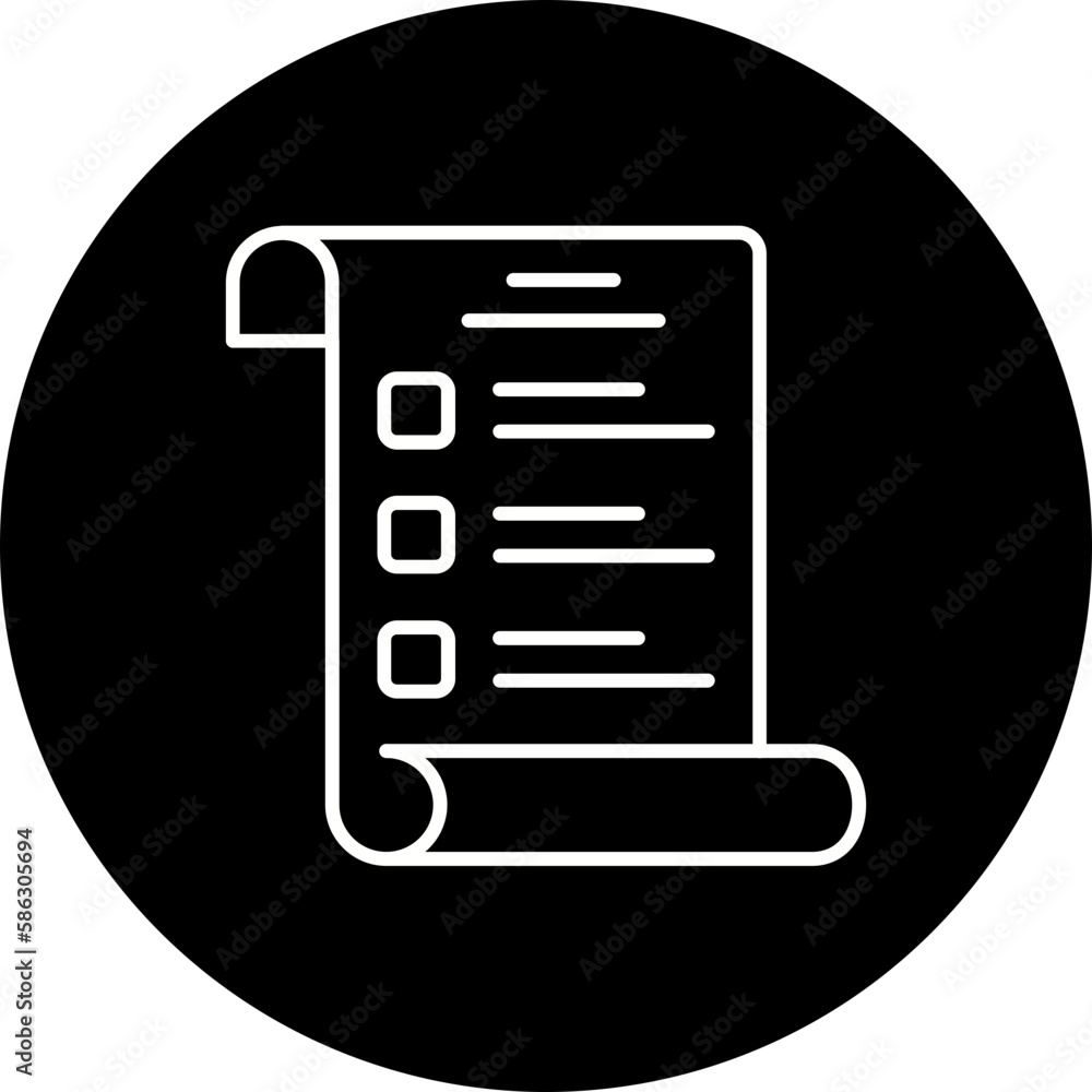 Shopping List Line Inverted Icon Shopping List Line Inverted Icon