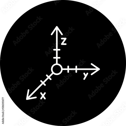 Coordinate Axis Line Inverted Icon