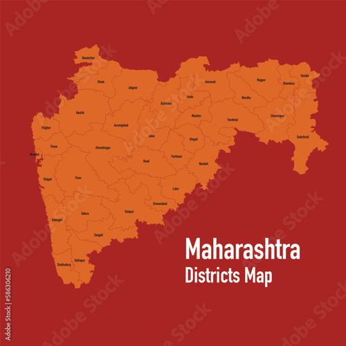 Vector illustration of Maharastra District map