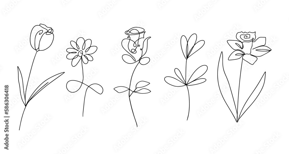 Set of Monoline-Flowers
