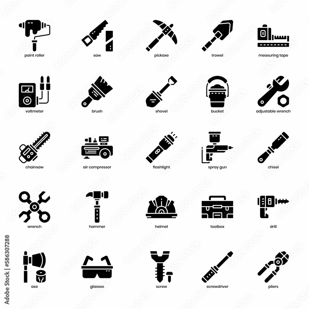 Obraz premium set of mechanics tools vector