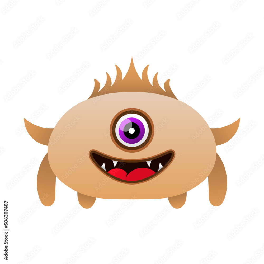 illustration vector monster design happy kawaii