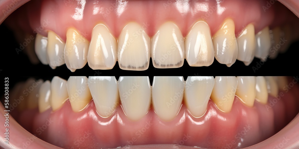 close up shot on adult human teeth, generative ai close up shot on adult human teeth, generative ai