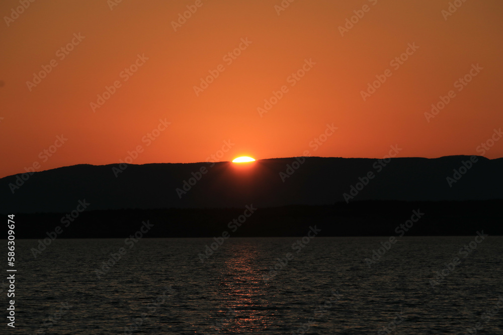 orange sundown in Crikvenica, Croatia