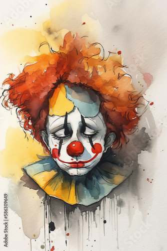 inspirational_clown_depression_sadness_watercolor_and_in