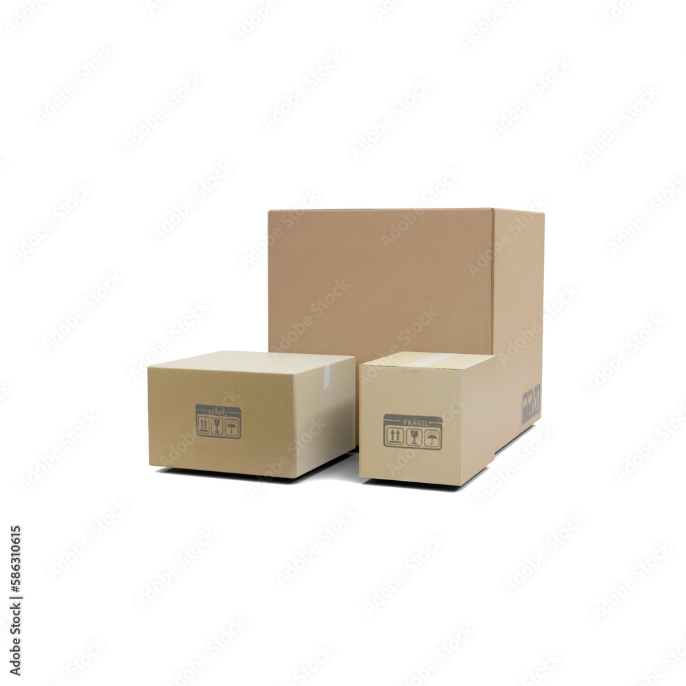 Cardboard Box Package on Transparent Background Cardboard Box Package on Transparent Background