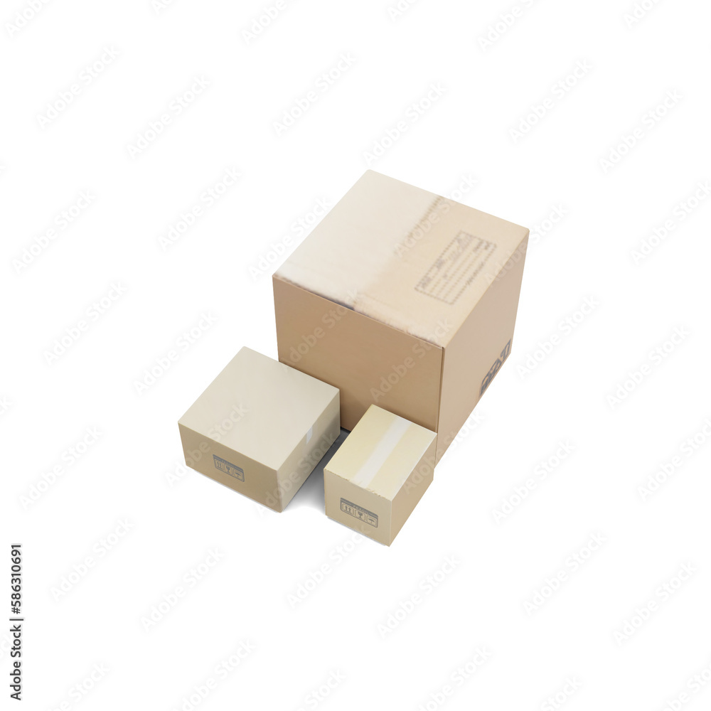 Cardboard Box Package on Transparent Background Cardboard Box Package on Transparent Background