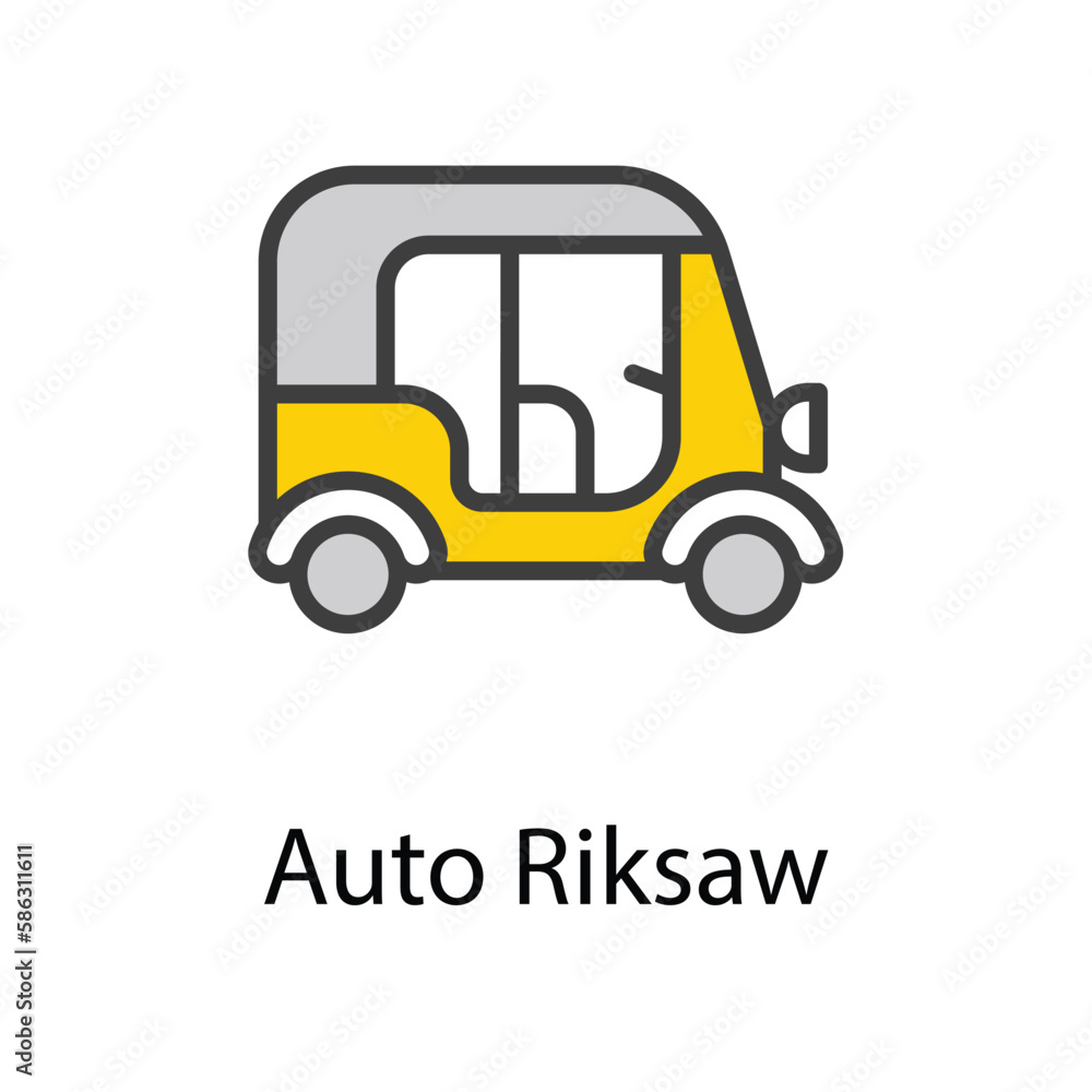 Auto rikshaw icon design stock illustration