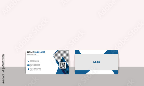 Double sided creative business card design with wonderful colour combination modern business card template vector design visiting card. QR Code . New visiting card design. Image business card.