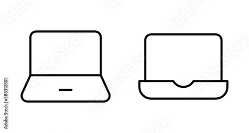 Laptop icons set. Laptop different style. collection of Laptops or notebook computer icon. Flat and line icon - stock vector. Can use for UI and mobile app, web site interface.